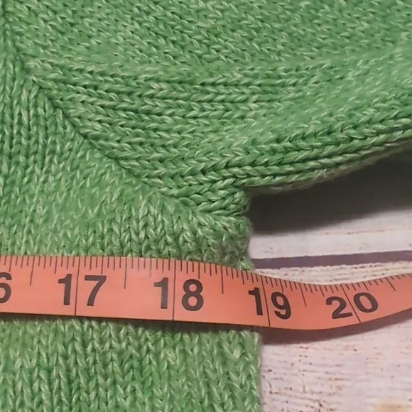 L.L. Bean Women's Green Knit Cotton Button Front Cardigan Size M - Picture 8 of 10